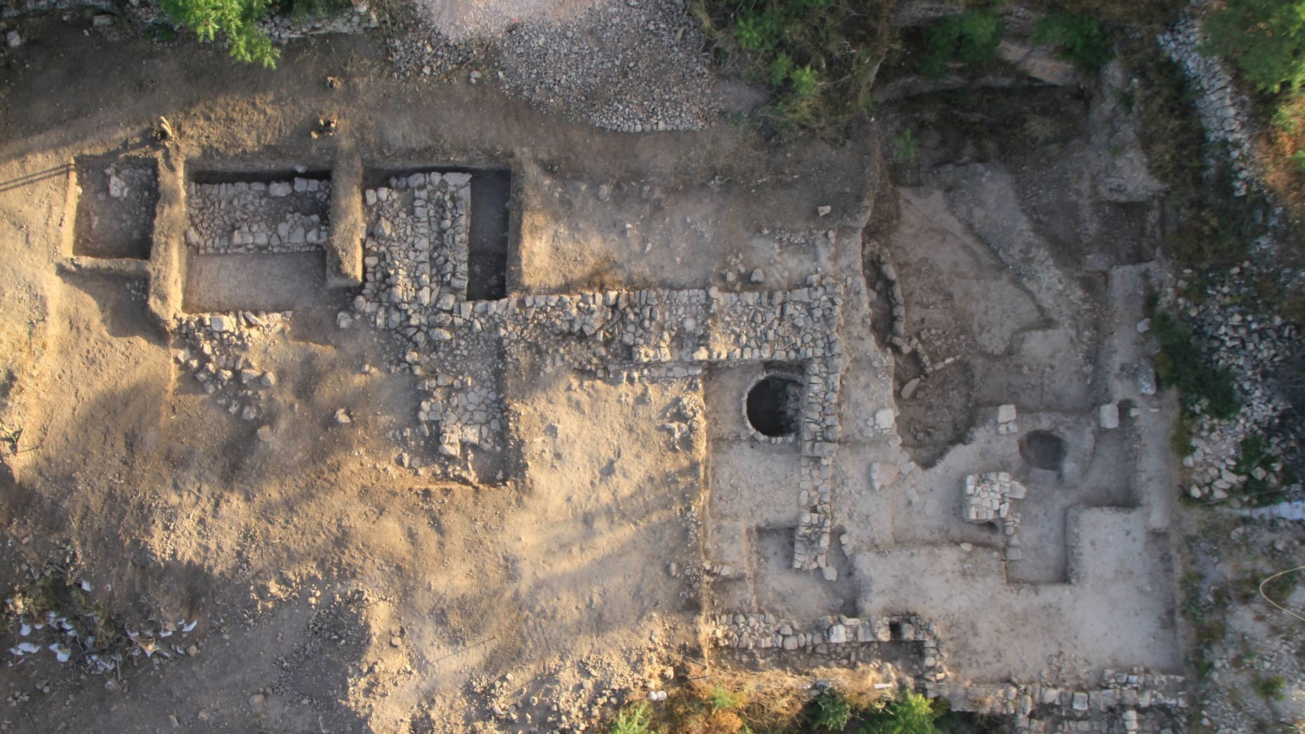 An aerial view of the Tel Moza site. (Tel Aviv University)